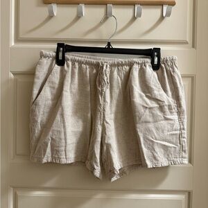 Cozy Beige Linen Shorts